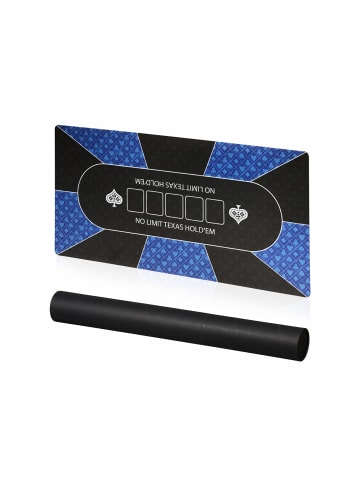 relaxdays Pokermatte in Blau/ Schwarz - 120 x 60 cm