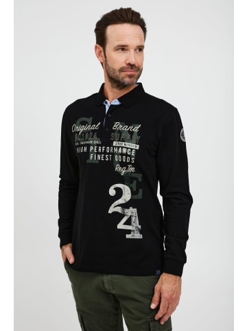 FQ1924 Langarm-Poloshirt FQRagnvald in Schwarz