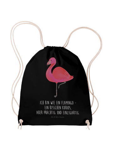 Mr. & Mrs. Panda gymnastiktasche Flamingo Classic mit Spruch in Schwarz