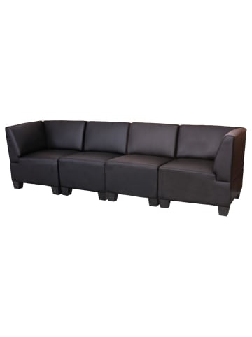 MCW Modular 4-Sitzer Sofa Moncalieri, Schwarz, hohe Armlehnen