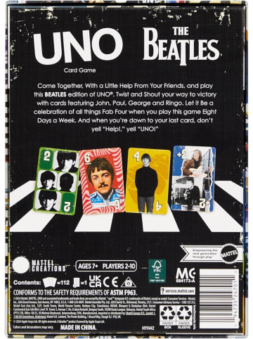 Mattel UNO The Beatles Kartenspiel Musik Edition in mehrfarbig