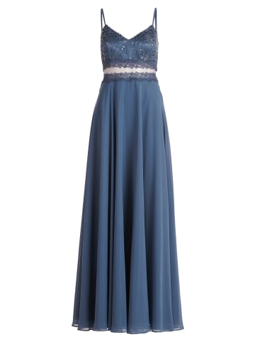 Vera Mont Abendkleid mit Spitze in Blue Stone