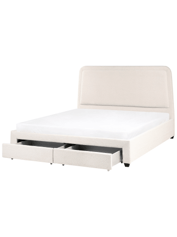 Beliani Doppelbett SARDENT in Weiß/Schwarz - (W) 188 x (H) 126 x (L) 213 cm