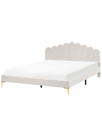 Beliani Doppelbett SAUVIAN in Weiß/Gold - (W) 185 x (H) 98 x (L) 207 cm