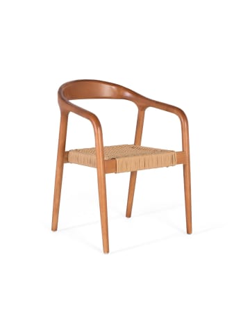 Giner y Colomer 2-er Set: Stühle mit Armlehnen aus Gummibaumholz. in Brown