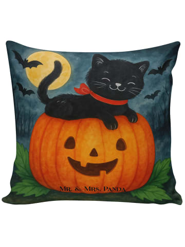 Mr. & Mrs. Panda Kuschelkissen Schwarze Katze Design ohne Spruch in Weiß