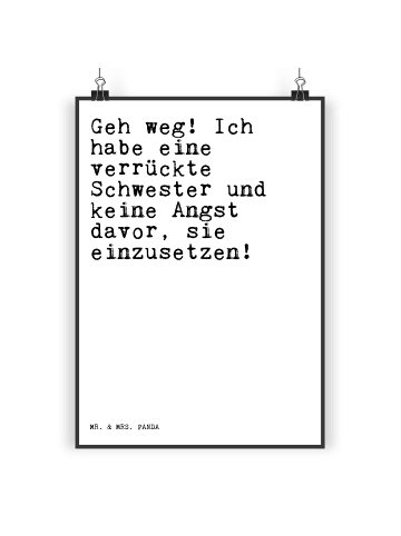 Mr. & Mrs. Panda Bild Geh weg! Ich habe... mit Spruch in Weiß