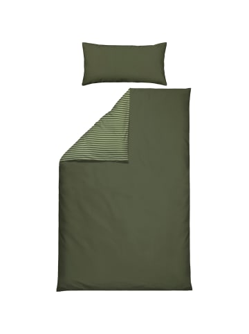 Erwin Müller Perkal Wendebettwäsche in oliv-jade