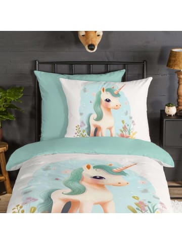 Traumschlaf Bettwäsche Einhorn in grün