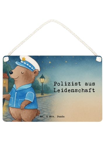 Mr. & Mrs. Panda holzbild Polizist Leidenschaft Design mit Spruch in Weiß