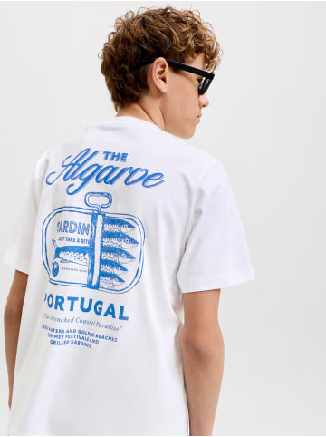 JACK & JONES Junior T-Shirt Kurzarm Jorvacation Bio-Baumwolle in bright white portugal