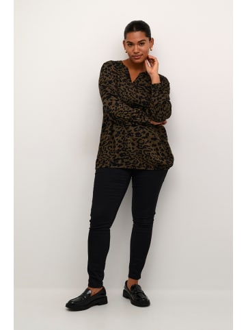 KAFFE curve Langarm-Bluse KCdiana in Major Brown_Black Leopard