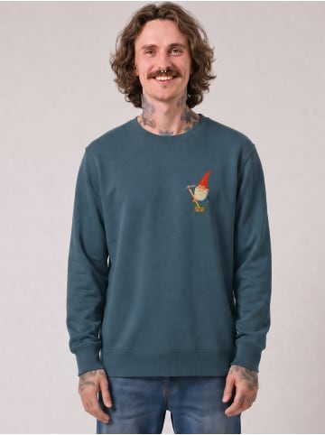 wat? Apparel Sweatshirt Gartenzwerg in Petrol