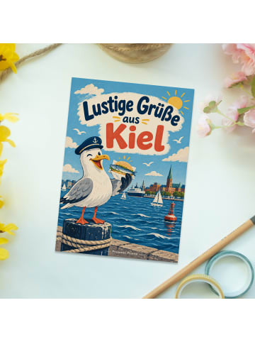 Grußkarte Möwe humorvoll Design mit Spruch in Weiß