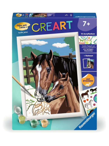 Ravensburger Malprodukte CreArt, Malen nach Zahlen Kinder - Pferd mit Fohlen Malen nach Zahlen Kinder Ab 7 Jahre in bunt