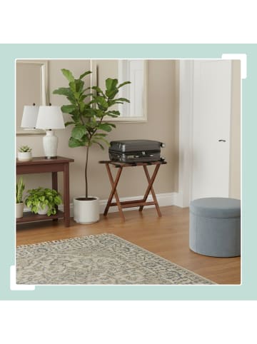 relaxdays Kofferständer "Premium" in Braun - (B)58 x (H)52 x (T)37,5  cm