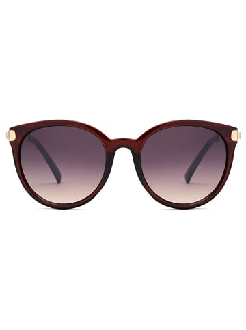 styleBREAKER Cateye Sonnenbrille in Braun-Gold / Braun Verlauf