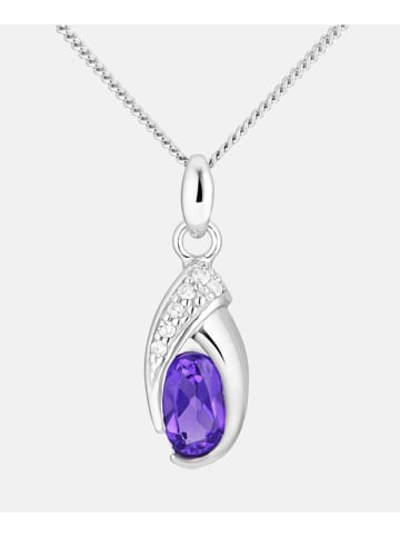 Diamant L'éternel Halskette aus 375 Weißgold mit 0.42 Karat Diamant mit Amethyst
