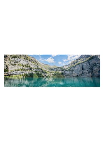 WALLART Leinwandbild - Traumhafter Bergsee in Blau
