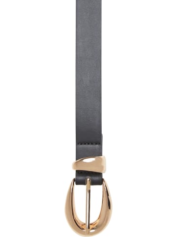 Urban Classics Urban Classics Chunky Buckle Loop Synthetic Leather Belt in black/gold