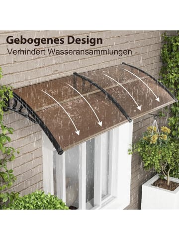 COSTWAY Vordach für Haustür 199x99cm in Braun