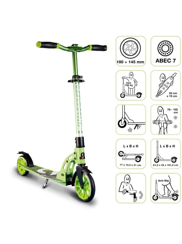 SIX DEGREES Aluminium Scooter Junior 180/145 mm grün