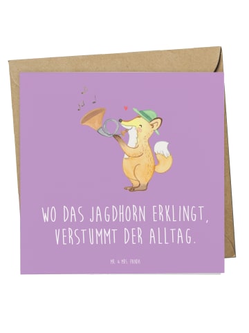 Mr. & Mrs. Panda Deluxe Karte Jagdhorn Melodie mit Spruch in Lavendeltraum
