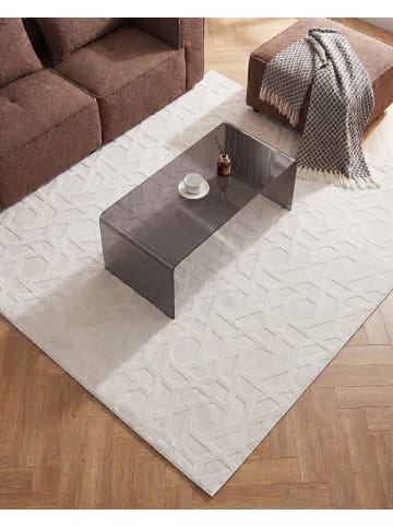 Beliani Kurzflor ANTERO in Weiß - (W) 160 x (L) 230 cm