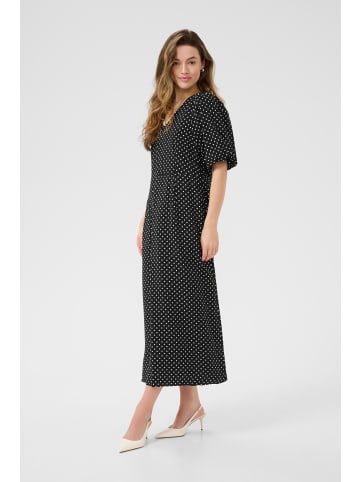Kaffe Kleid KAgwen Tight fit in Black/Chalk dot