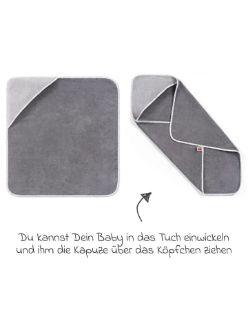 Wörner 3-tlg. Bade-Set - Kapuzenbadetuch in grau