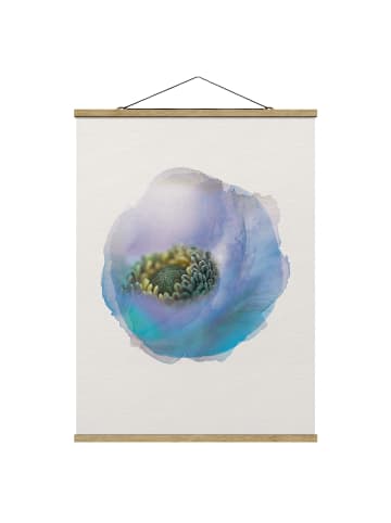 WALLART Stoffbild - Wasserfarben - Anemone auf dem Fluss in Creme-Beige