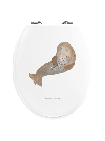 Mr. & Mrs. Panda WC Sitz Robbe Lachen ohne Spruch in Weiß