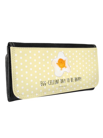 Mr. & Mrs. Panda Portemonnaie für Damen Spiegelei Ei mit Spruch in Gelb Pastell