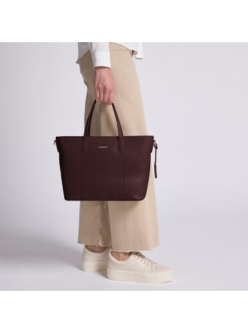 Lazarotti Bologna Leather Shopper Tasche Leder 31 cm in burgundy