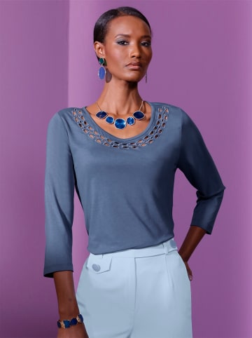 creation L 3/4-Arm-Shirt in rauchblau