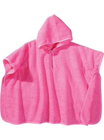 Erwin Müller Frottier Kinder-Poncho mit Kapuze in pink