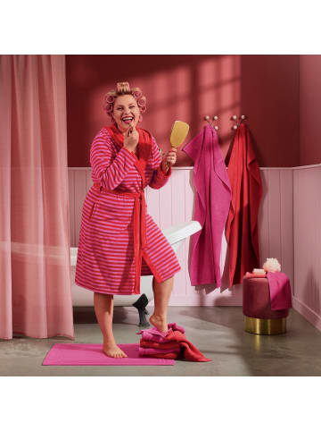 Erwin Müller Leichtfrottier Bademantel  mit Kapuze Bernstadt in rot-pink