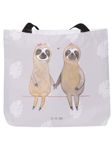 Mr. & Mrs. Panda Einkaufstasche Faultier Pärchen ohne Spruch in Grau Pastell