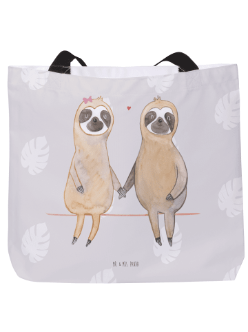 Mr. & Mrs. Panda Shopper Faultier Pärchen ohne Spruch in Grau Pastell