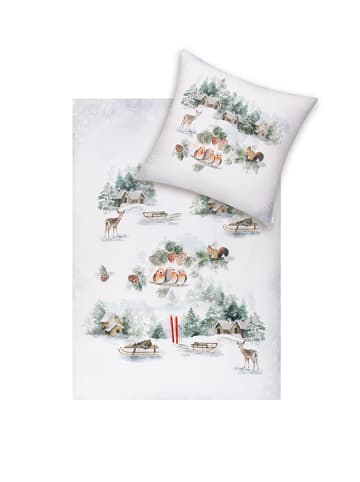 Estella Bettwäsche Kuschelflanell Birdy in schnee