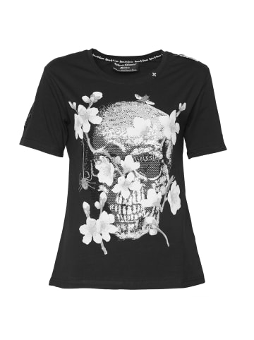 Roberto Geissini Diamond Flower T-Shirt Schwarz