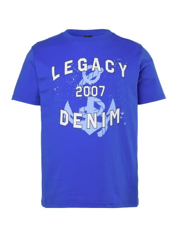 Men Plus Kurzarm T-Shirt in azurblau