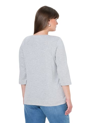 Ulla Popken Shirt in hellgrau mélange