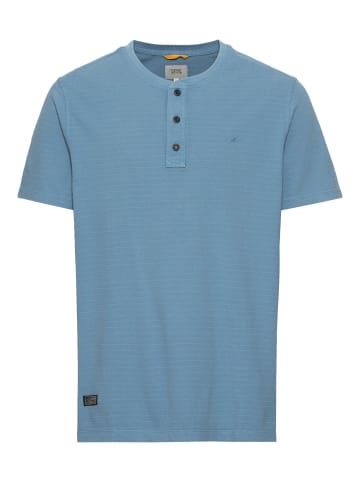 Camel Active Kurzarm Henley aus reiner Baumwolle in Blau