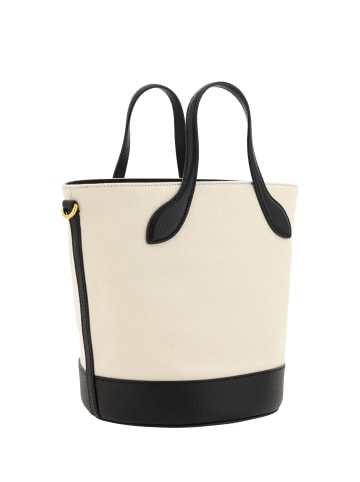 Bally Weiß Schwarz und Leder Bucket Tasche