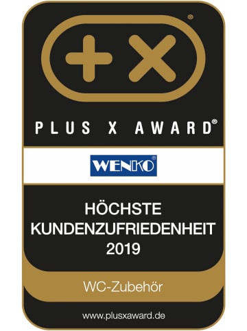 Wenko WC-Garnitur Badi Chrom matt Keramik, WC-Garnitur Mod. Badi Chrom matt Keramik in Silber