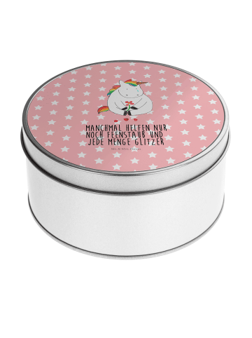 Mr. & Mrs. Panda Kaffeedose Einhorn Traurig mit Spruch in Rot Pastell