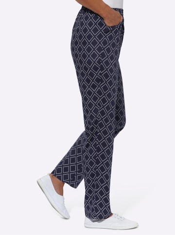 WITT WEIDEN Schlupfhose in marine-weiß-bedruckt