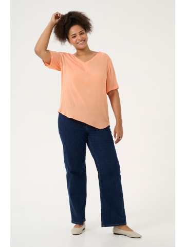 KAFFE curve Kurzarm-Bluse KCami Regular fit in Peach Nectar