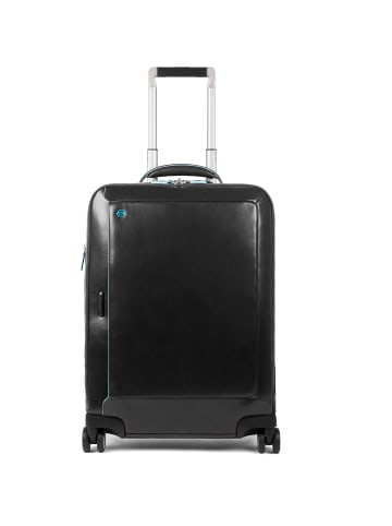 Piquadro Blue Square 4-Rollen Kabinentrolley Leder 55 cm Laptopfach in black